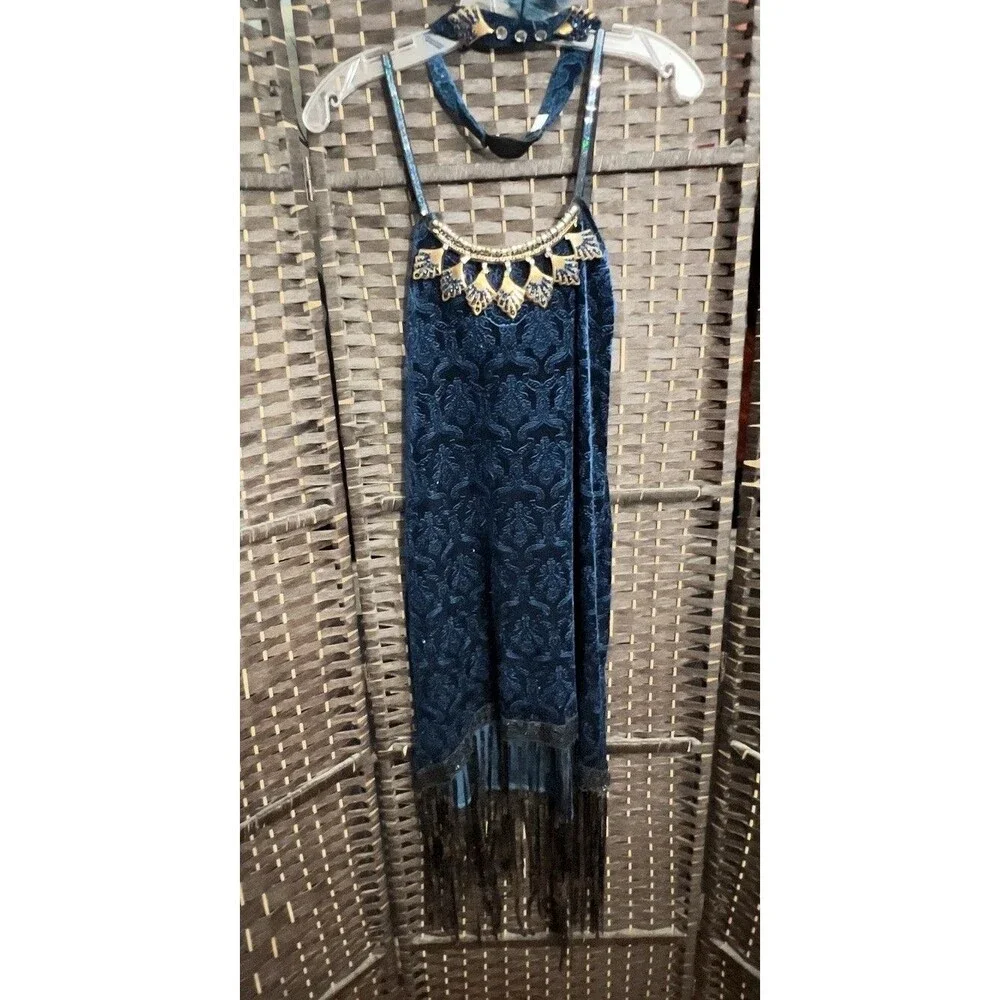 Dreamgirls 1920s Flapper Dress, Cosplay, Halloween, Feather Headband- Green - LG